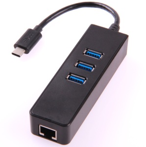 3 Ports USB3.1 Type C to USB3.0 Hub with Gigabit Ethernet